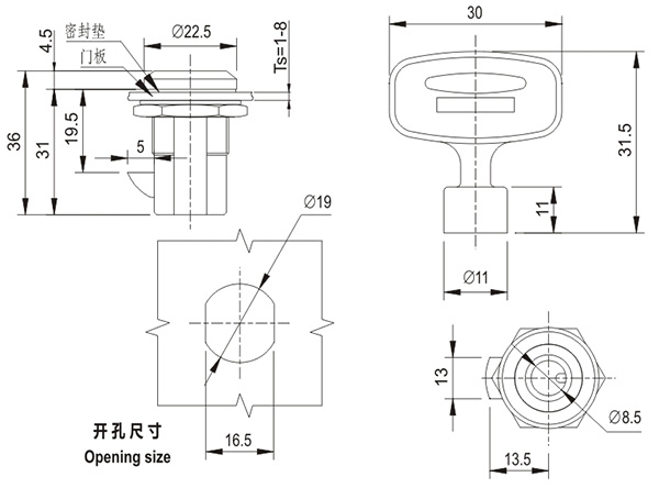 開關(guān)柜門鎖